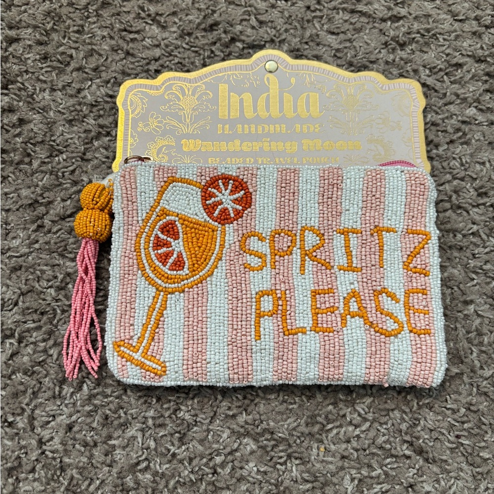 Beaded 'Spritz Please' Pouch